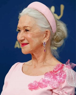 Helen Mirren In Pink Dress Paint by number