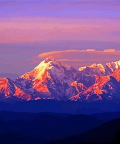 Himalayas At Sunset paint by number