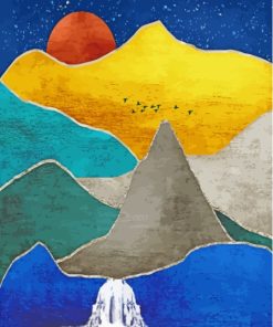 Illustration Gol Mountain paint by number