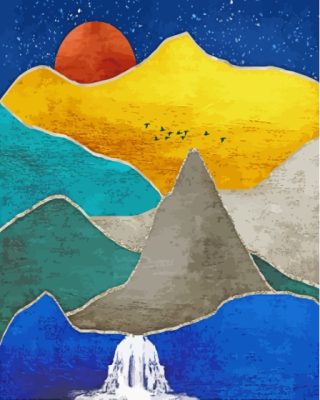 Illustration Gol Mountain paint by number