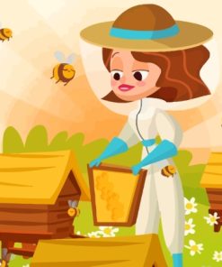 Illustration Woman With Bees Paint by number