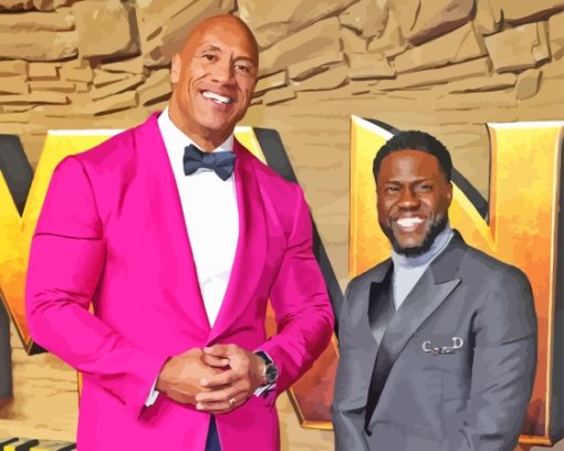 Kevin Hart And Dwayne Johnson paint by number