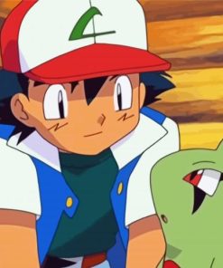 Larvitar And Ash paint by number