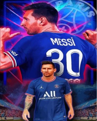 Lionel Messi PSG Player paint by number