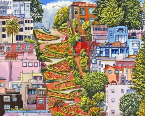 Lombard Street San Francisco California paint by number