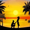 Love Silhouette Sunset paint by number