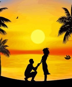 Love Silhouette Sunset paint by number