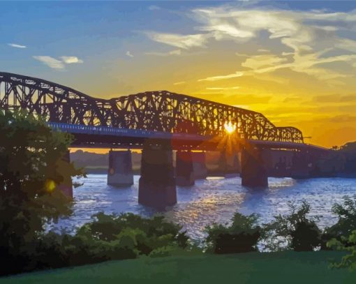 Memphis Bridge Tennessee paint by number