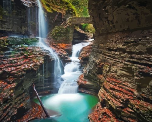 NYC Watkins Glen State Park paint by number