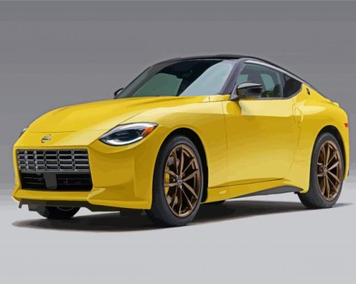 Nissan Z Sport Yellow Car paint by number