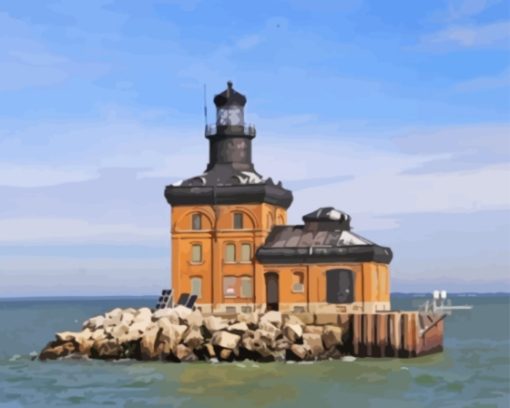 Ohio Toledo Harbor Lighthouse paint by number