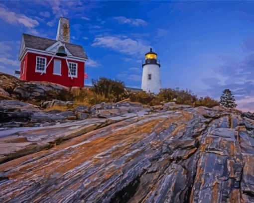 Pemaquid Point Bristol United States Paint by number