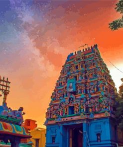 Perumal Temple Chennai Temple paint by number