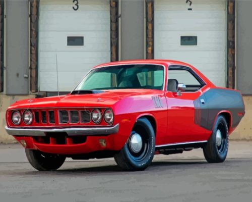 Plymouth Hemi Cuda paint by number