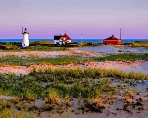 Provincetown Race Lighthouse Massachusetts paint by number