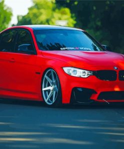 Red BMW M3 F80 Luxury Car paint by number