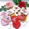 Red Rose With Valentine Cookies paint by number