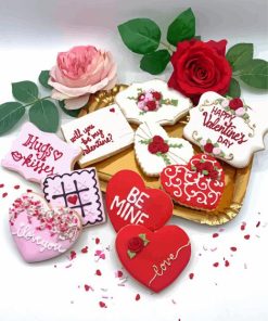 Red Rose With Valentine Cookies paint by number