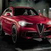 Red Stelvio Alfa Romeo paint by number