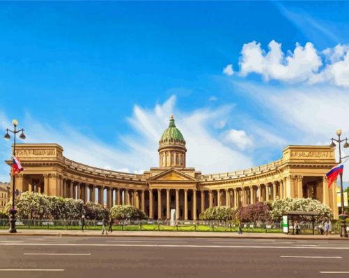 Russia Kazan Cathedral paint by number