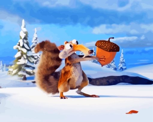 Scrat Ice Age paint by number