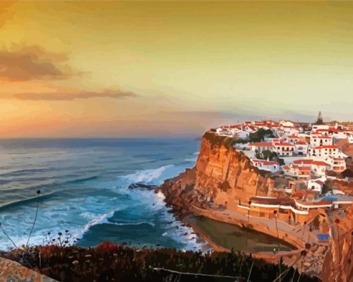 Seaside Town Azenhas Do Mar paint by number