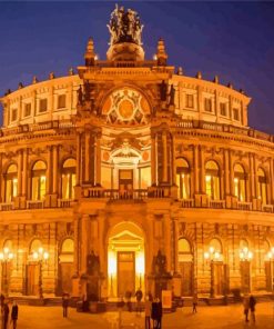 Semperoper Dresden At Night Paint by number