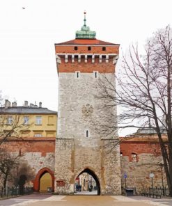 St Florians Gate Historical Place Poland paint by number