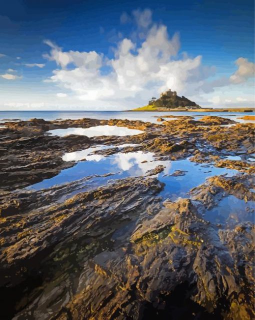 St Michaels Mount Landscape paint by number