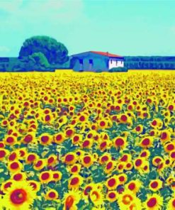 Sunflowers Tuscany Farm paint by number