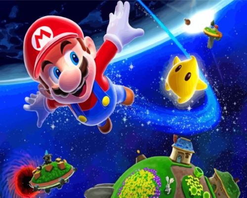 Super Mario Galaxy paint by number