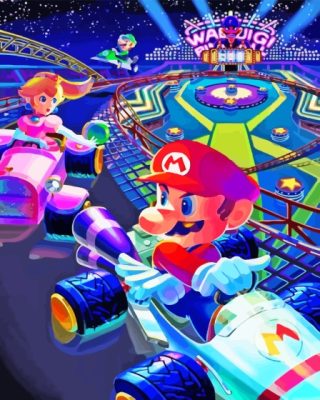 Super Mario Kart paint by number