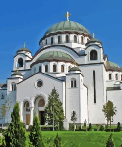 Temple Of Saint Sava Belgrade paint by number