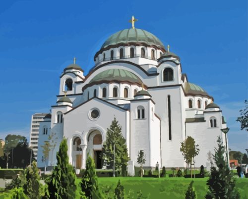 Temple Of Saint Sava Belgrade paint by number