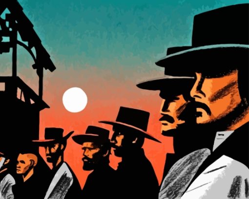 The Magnificent Seven Illustration paint by number