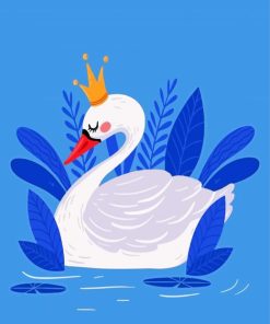 The Swan With Crown Paint by number