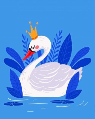 The Swan With Crown Paint by number