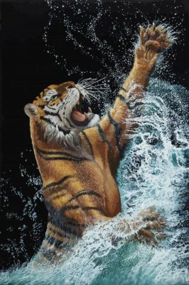 Tiger Playing In Water paint by number