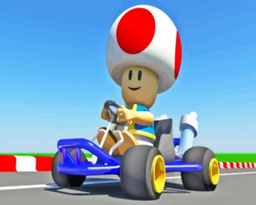 Toad Mario Kart Game paint by number