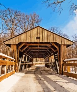 Toledo Ohio Wildwood Metropark Covered Bridge paint by number