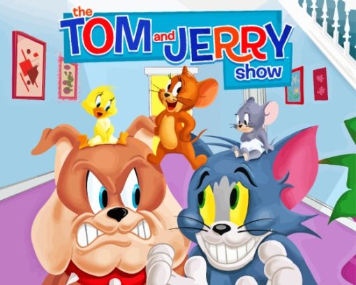 Tom And Jerry And Dog Show paint by number