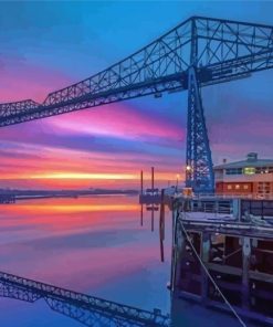 Transporter Bridge Sunset paint by number