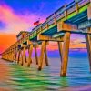 Venice Florida Pier Sunset paint by number