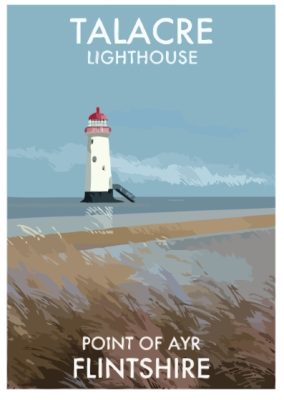 Wales Talacre Lighthouse Poster paint by number