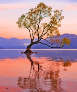 Wanaka Lake View At Sunrise Paint by number