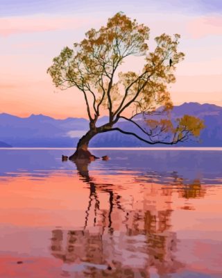 Wanaka Lake View At Sunrise Paint by number