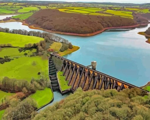 Wimbleball Lake paint by number