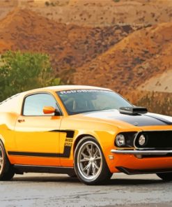 Yellow 1969 Ford Mustang Fastback Car Paint by number