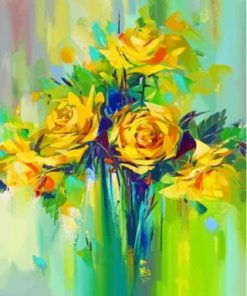 Yellow Flowers Vase Paint By Number