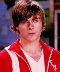 Zac Efron Troy Bolton High School Musical paint by number